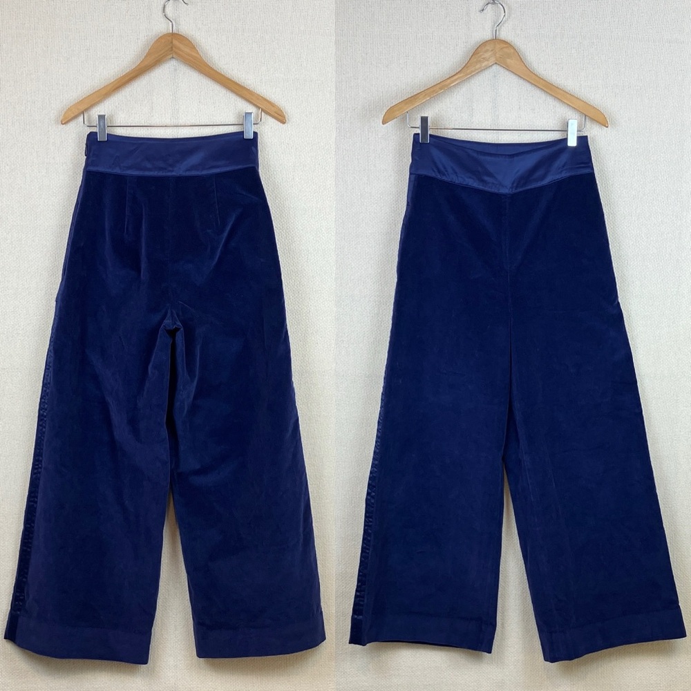 Frances Valentine Tuxedo Pant Blue Velvet NWT
